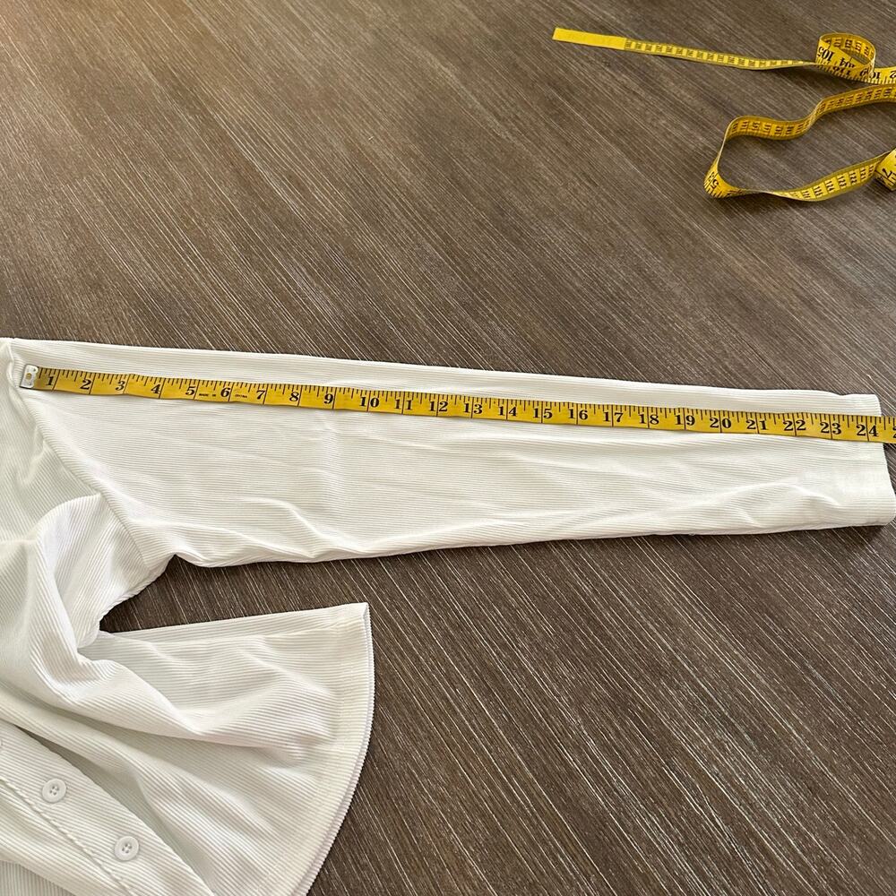 Women White Lightweight Ribbed Button Front Long Sleeve Cardigan XXL NWOT - Picture 6 of 8